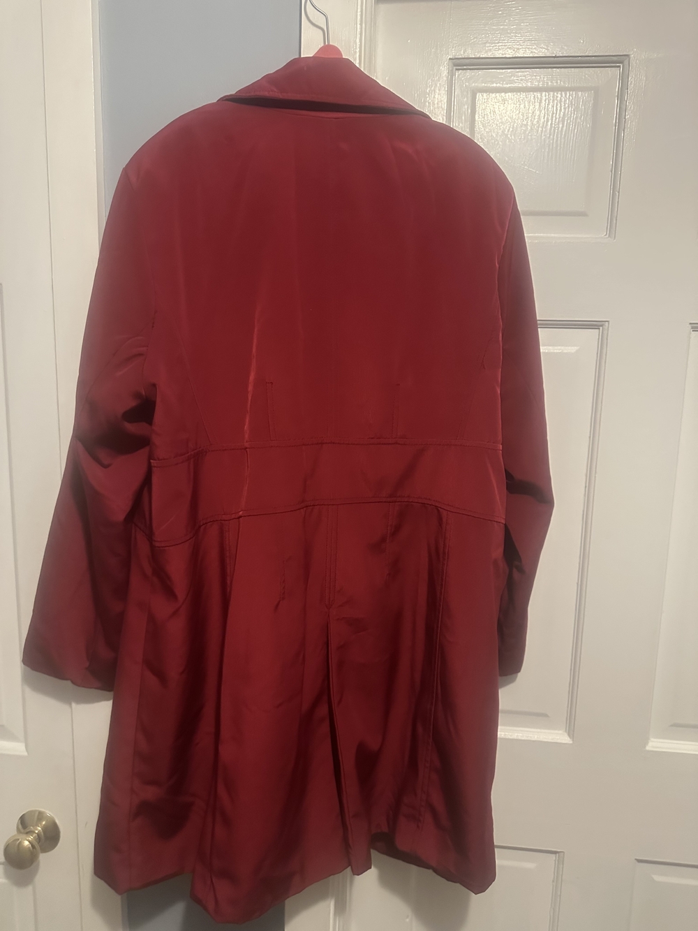Merona Deep Red Women's Trench Coat with Button Front - Picture 2 of 7